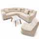 Conjunto de sofá beige con mesa de mármol